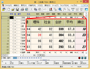 表に表示条件を設定