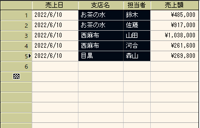 セルを範囲選択してコピー