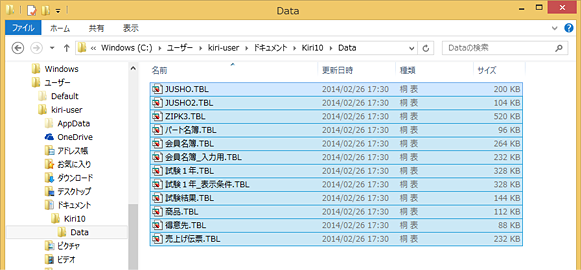 桐10のデータフォルダー（コピー後）